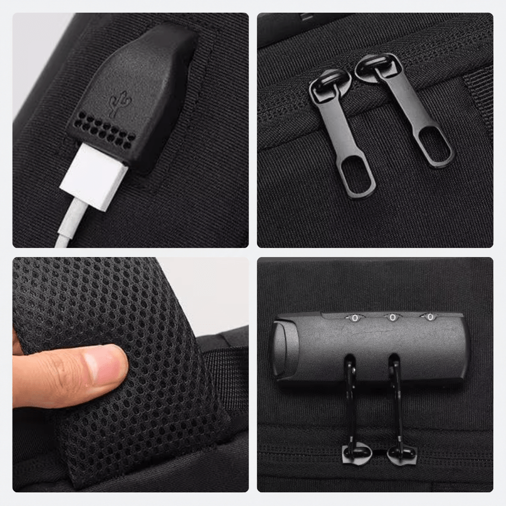 Sac à Dos Coque Dure Noir & Gris - | AïtaVia