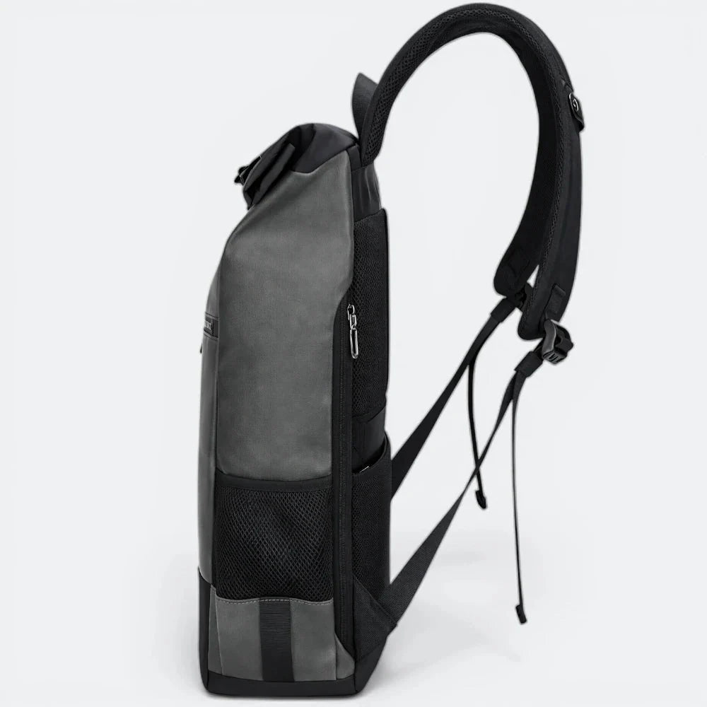 Sac à Dos Cuir Ordinateur Portable Bleu Gris - | AïtaVia