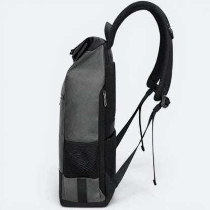 Sac à Dos Cuir Ordinateur Portable Bleu Gris - | AïtaVia