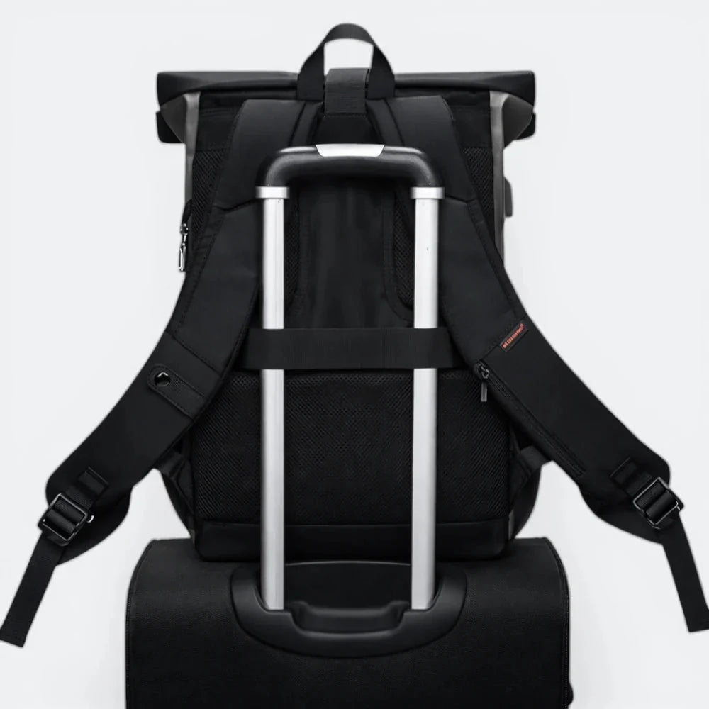 Sac à Dos Cuir Ordinateur Portable Bleu Gris - | AïtaVia