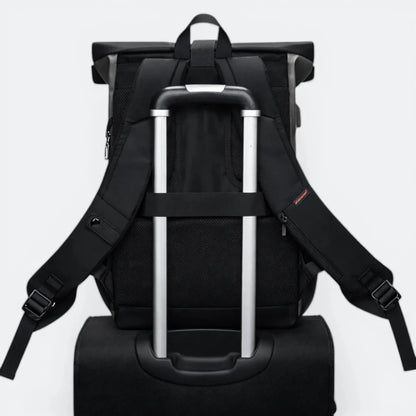 Sac à Dos Cuir Ordinateur Portable Bleu Gris - | AïtaVia