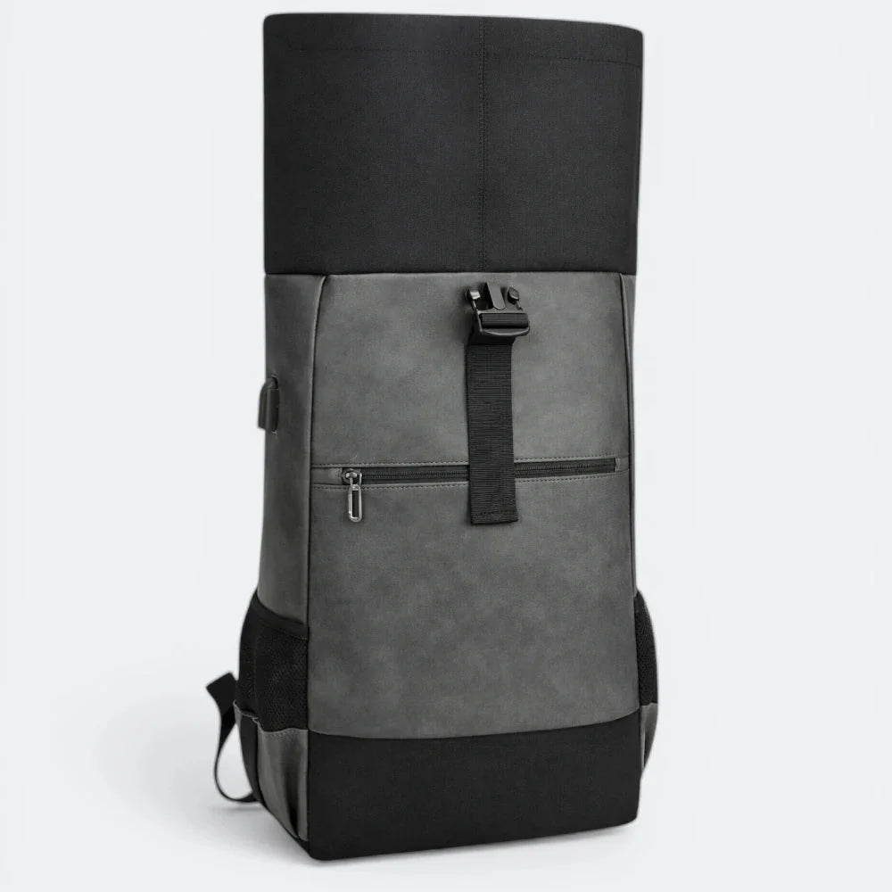 Sac à Dos Cuir Ordinateur Portable Bleu Gris - | AïtaVia