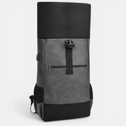 Sac à Dos Cuir Ordinateur Portable Bleu Gris - | AïtaVia