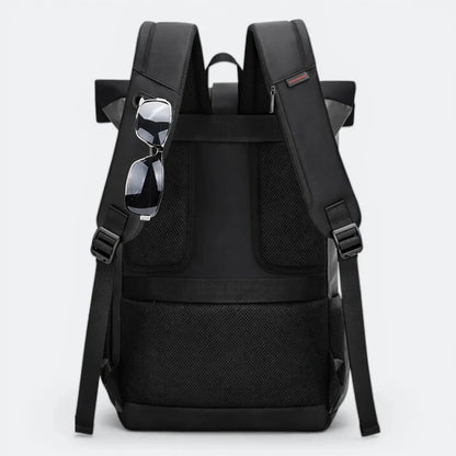 Sac à Dos Cuir Ordinateur Portable Bleu Gris - | AïtaVia