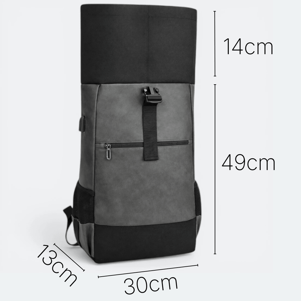 Sac à Dos Cuir Ordinateur Portable Bleu Gris - | AïtaVia