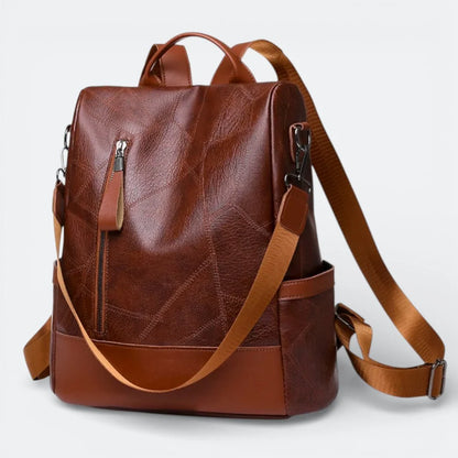 Sac à Dos Cuir Souple Femme Brun Rouille - | AïtaVia