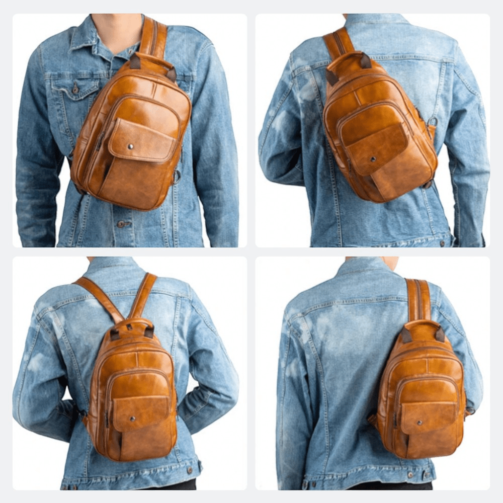 Sac à Dos Cuir Véritable Homme Noir - | AïtaVia