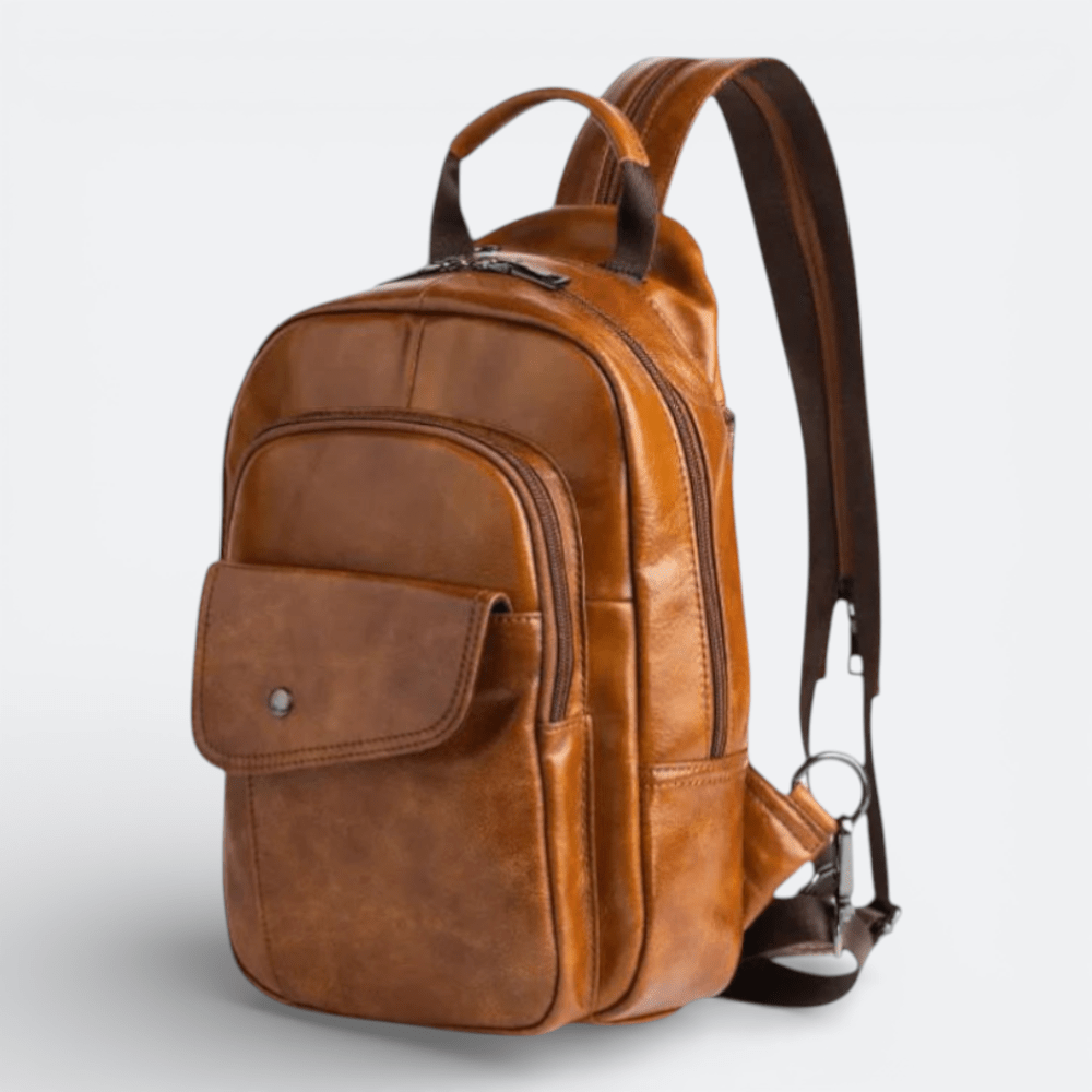 Sac à Dos Cuir Véritable Homme Noir - | AïtaVia
