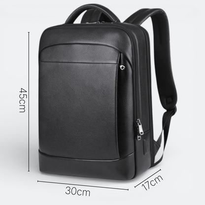 Sac à Dos Cuir Véritable Noir Homme Noir - | AïtaVia