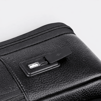 Sac à Dos Cuir Véritable Noir Homme Noir - | AïtaVia