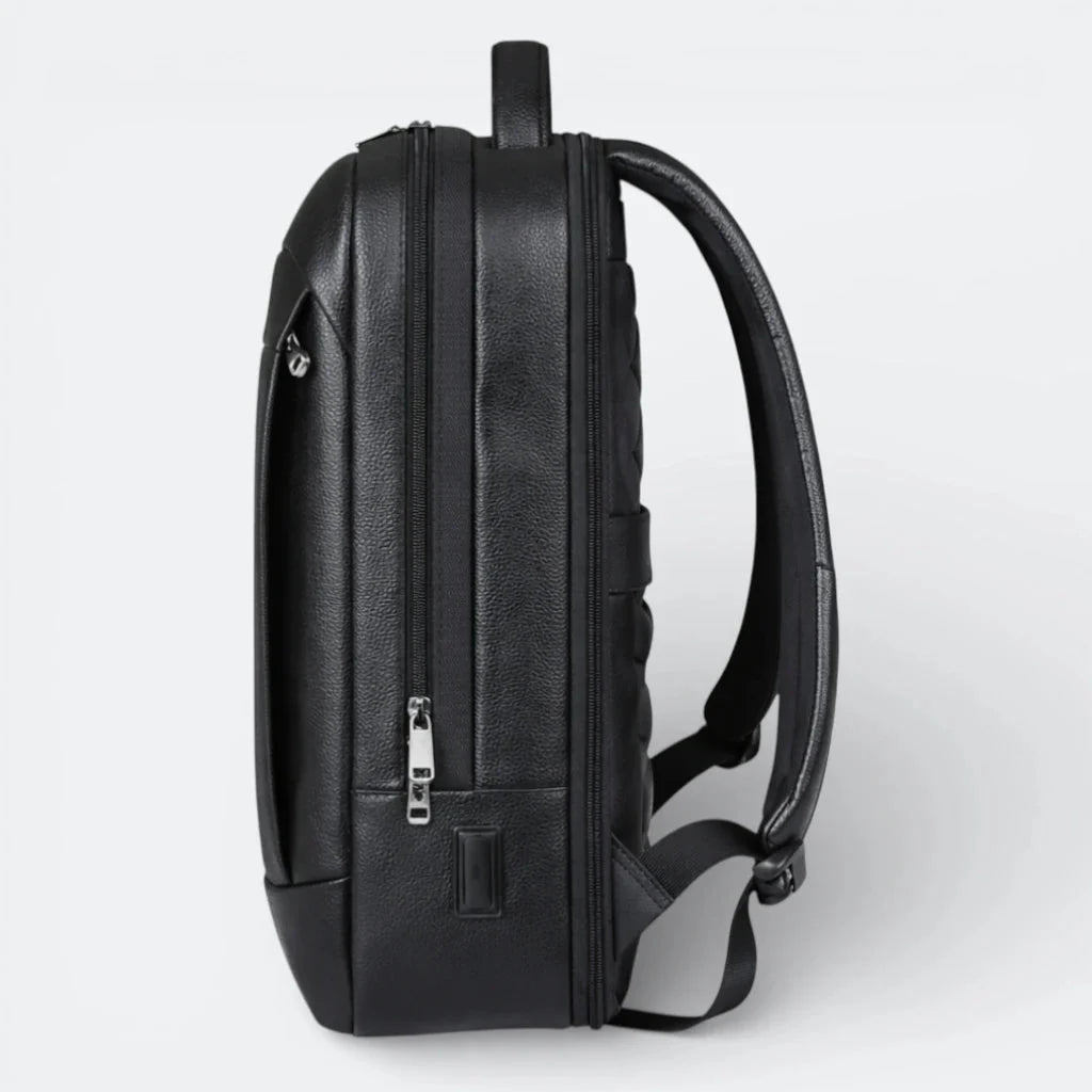 Sac à Dos Cuir Véritable Noir Homme Noir - | AïtaVia
