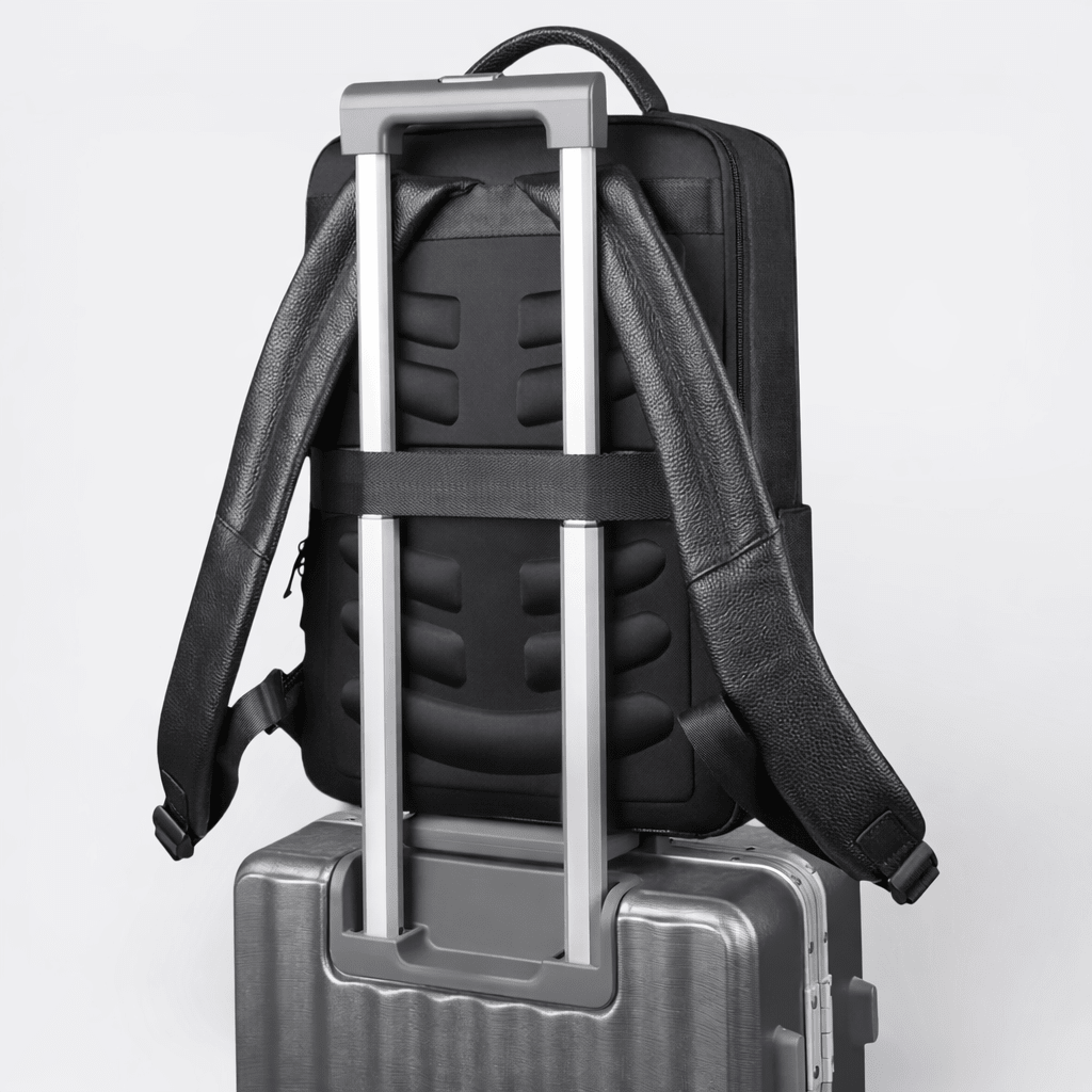Sac à Dos Cuir Véritable Noir Homme Noir - | AïtaVia