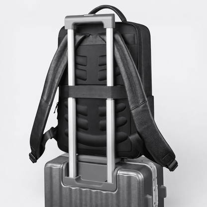 Sac à Dos Cuir Véritable Noir Homme Noir - | AïtaVia