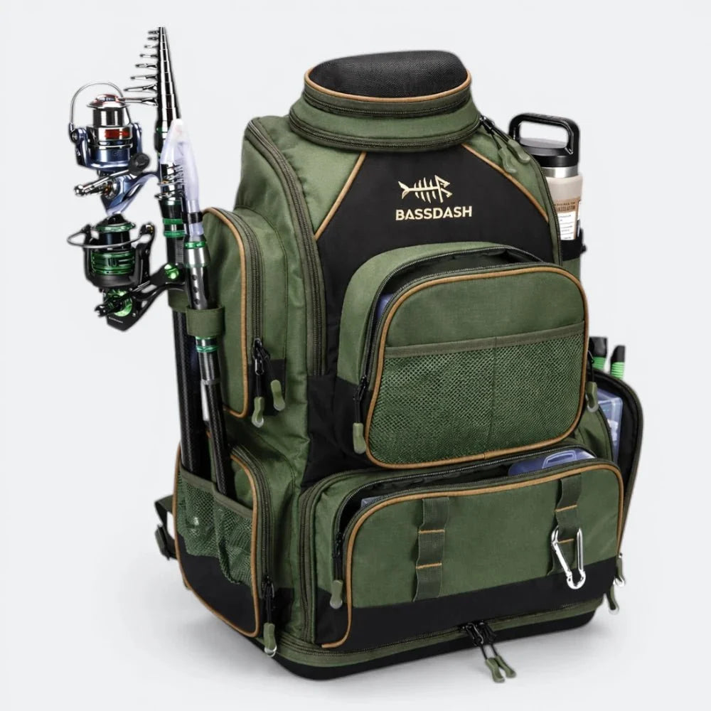 Sac à Dos de Pêche Imperméable Vert Olive - | AïtaVia