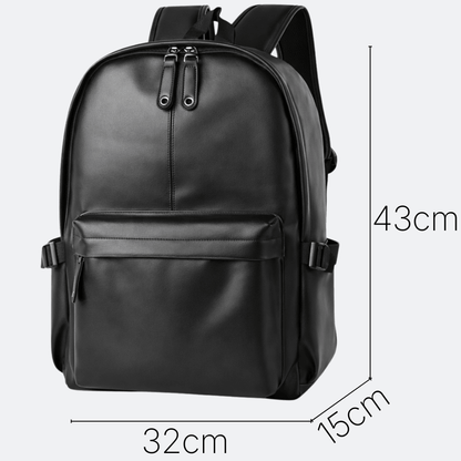 Sac à Dos de Voyage en Cuir Noir - | AïtaVia