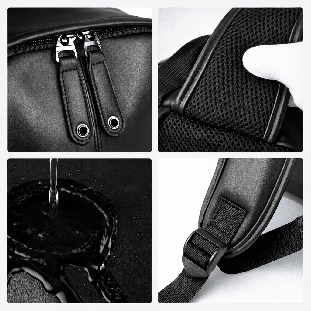 Sac à Dos de Voyage en Cuir Noir - | AïtaVia