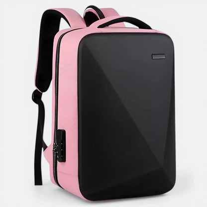 Sac à Dos d'Ordinateur Antivol Noir & Rose Corail - | AïtaVia