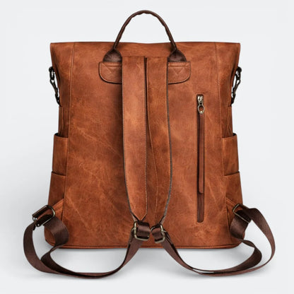 Sac à Dos en Cuir Imperméable Gris Taupe - | AïtaVia