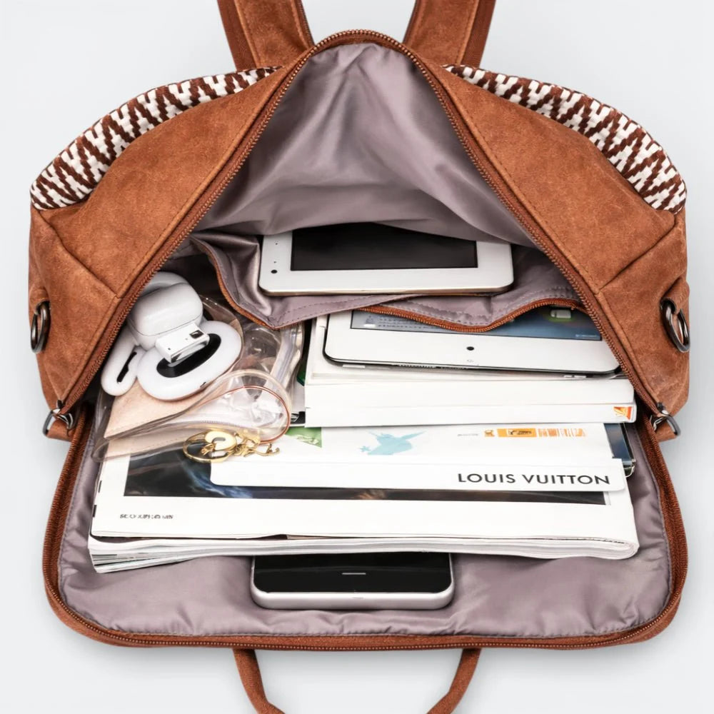 Sac à Dos en Cuir Imperméable Gris Taupe - | AïtaVia