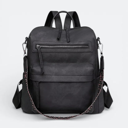 Sac à Dos en Cuir Imperméable Noir - | AïtaVia