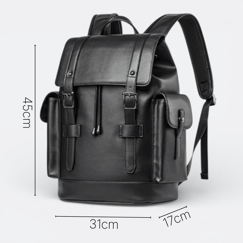 Sac à Dos en Cuir Noir Homme Noir - | AïtaVia