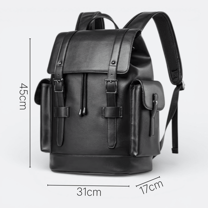 Sac à Dos en Cuir Noir Homme Noir - | AïtaVia