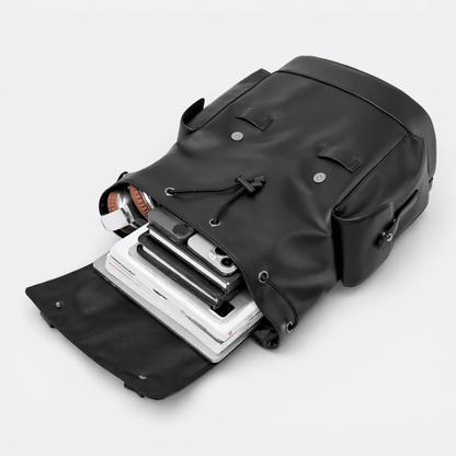 Sac à Dos en Cuir Noir Homme Noir - | AïtaVia
