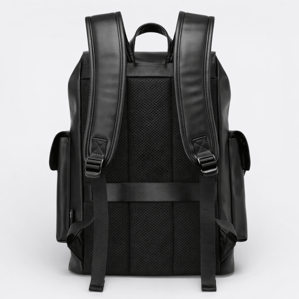 Sac à Dos en Cuir Noir Homme Noir - | AïtaVia