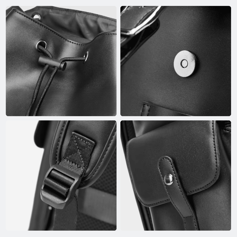 Sac à Dos en Cuir Noir Homme Noir - | AïtaVia