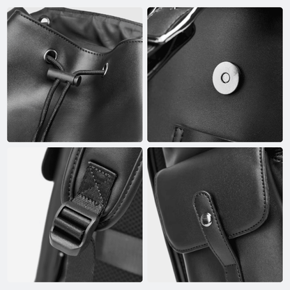 Sac à Dos en Cuir Noir Homme Noir - | AïtaVia