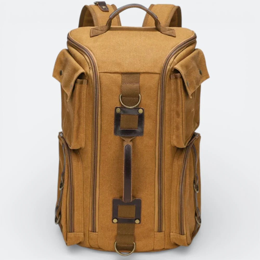 Sac à Dos en Toile Cirée Ocre Doré - | AïtaVia