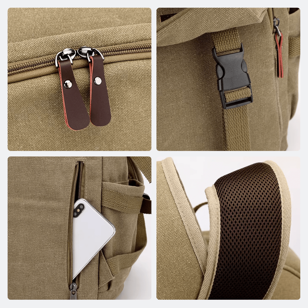 Sac à Dos en Toile Gris Taupe - | AïtaVia
