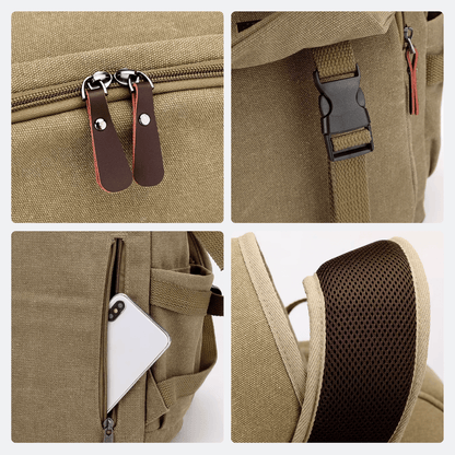 Sac à Dos en Toile Gris Taupe - | AïtaVia