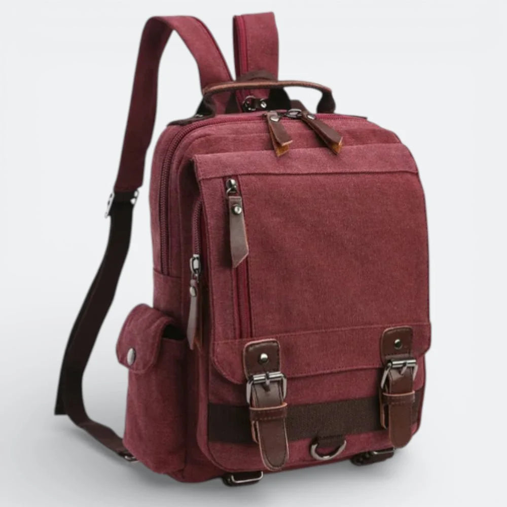 Sac à Dos en Toile Léger Bordeaux Foncé - | AïtaVia