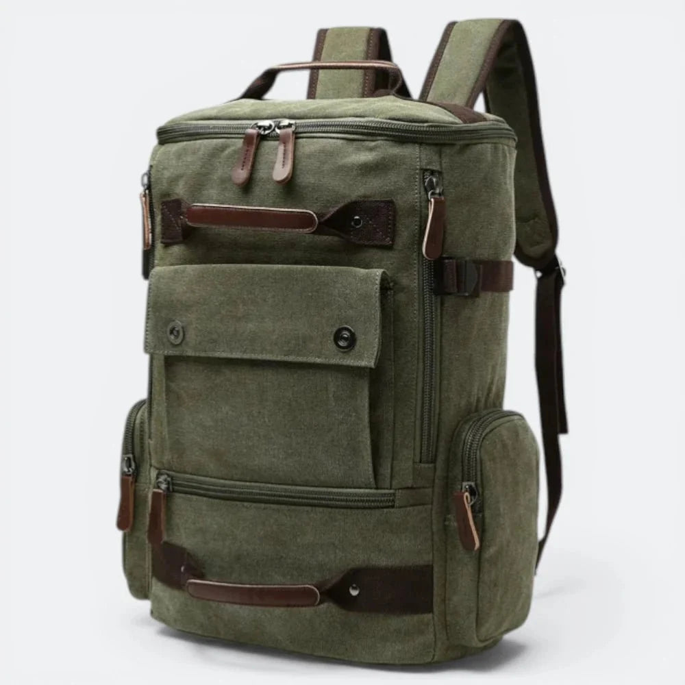 Sac à Dos en Toile Vintage Vert Grisé - | AïtaVia