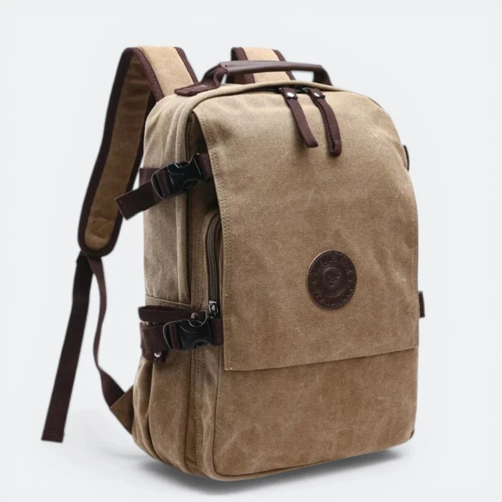 Sac à Dos Homme en Toile Beige Taupe - | AïtaVia