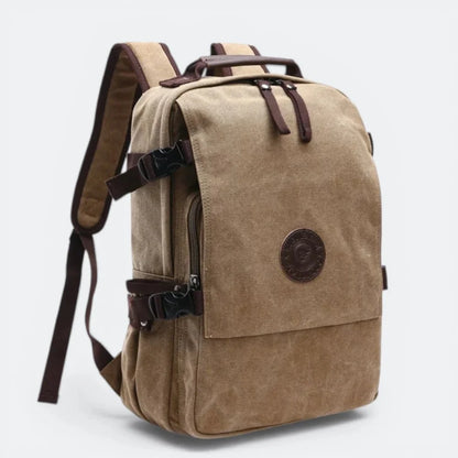 Sac à Dos Homme en Toile Beige Taupe - | AïtaVia