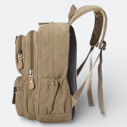 Sac à Dos Homme Toile Vintage Kaki Sombre - | AïtaVia