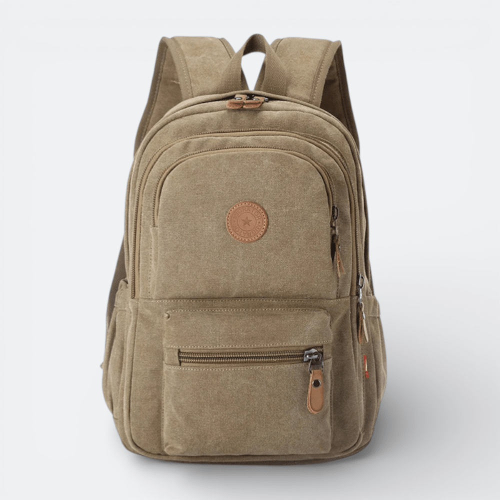 Sac à Dos Homme Toile Vintage Kaki Sombre - | AïtaVia