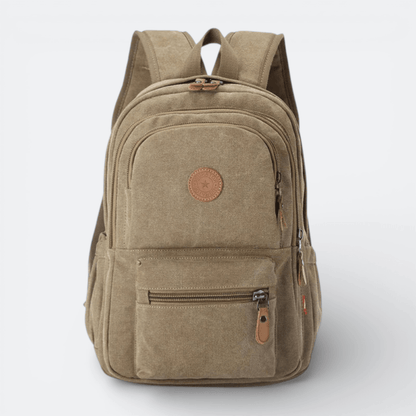 Sac à Dos Homme Toile Vintage Kaki Sombre - | AïtaVia