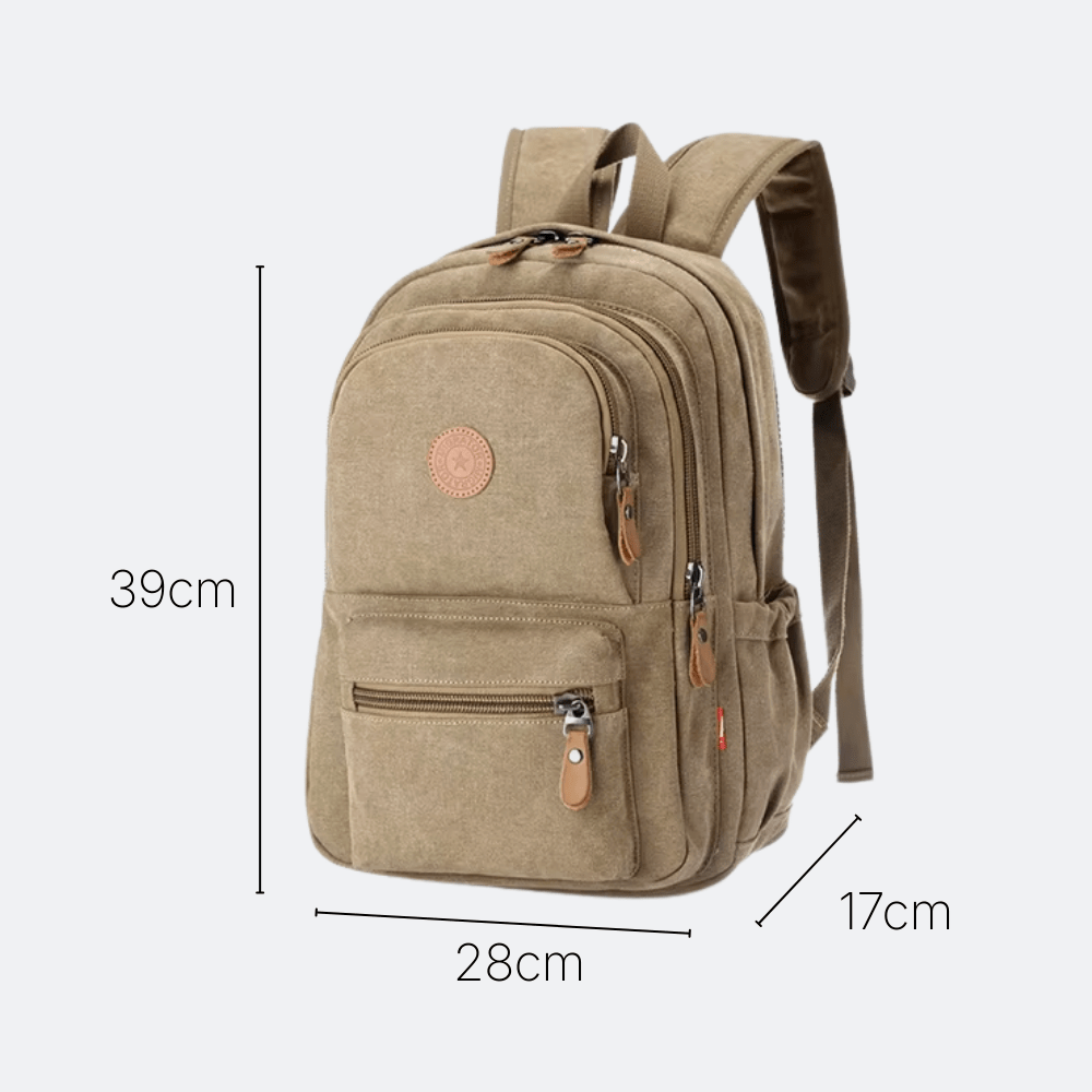 Sac à Dos Homme Toile Vintage Kaki Sombre - | AïtaVia