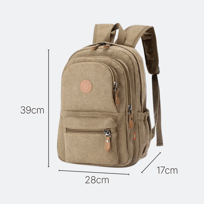 Sac à Dos Homme Toile Vintage Kaki Sombre - | AïtaVia