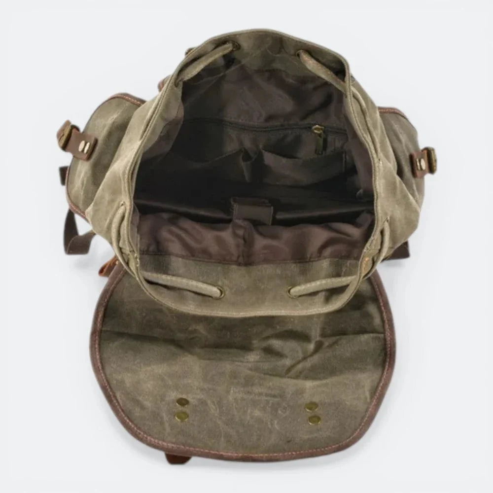 Sac à Dos Toile Vintage Homme Gris Charbon - | AïtaVia