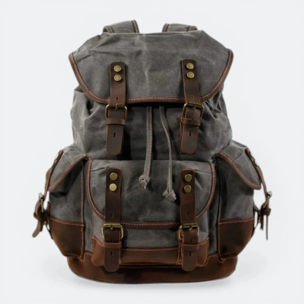 Sac à Dos Toile Vintage Homme Gris Ombre - | AïtaVia