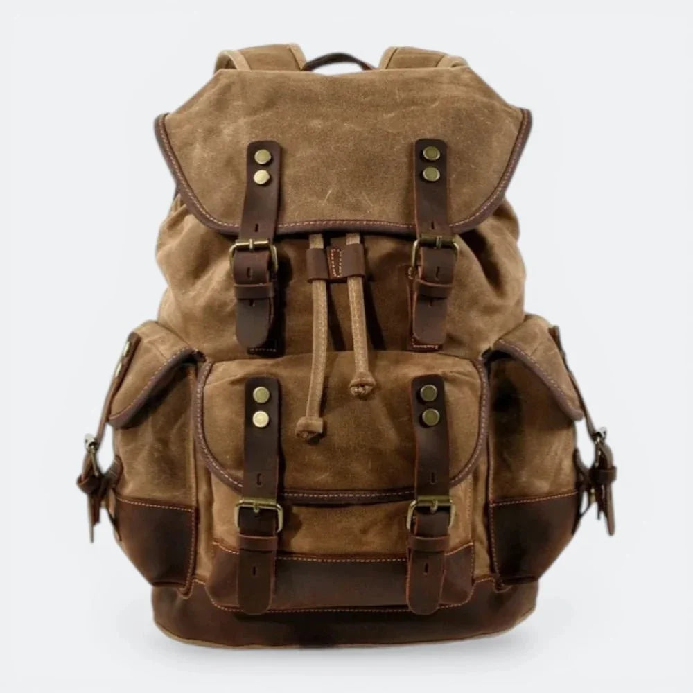 Sac à Dos Toile Vintage Homme Marron Sépia - | AïtaVia