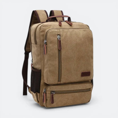 Sac à Dos Vintage en Toile pour Homme Beige Sable - | AïtaVia