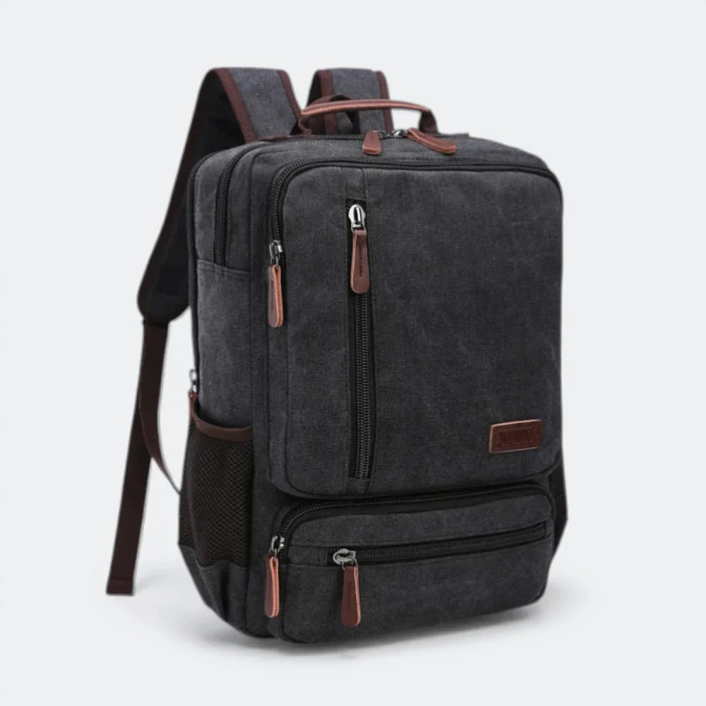 Sac à Dos Vintage en Toile pour Homme Gris Graphite - | AïtaVia