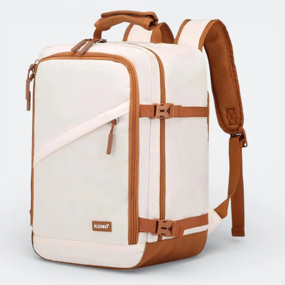 Sac à Dos Voyage Avion Cabine Beige Ivoire - | AïtaVia