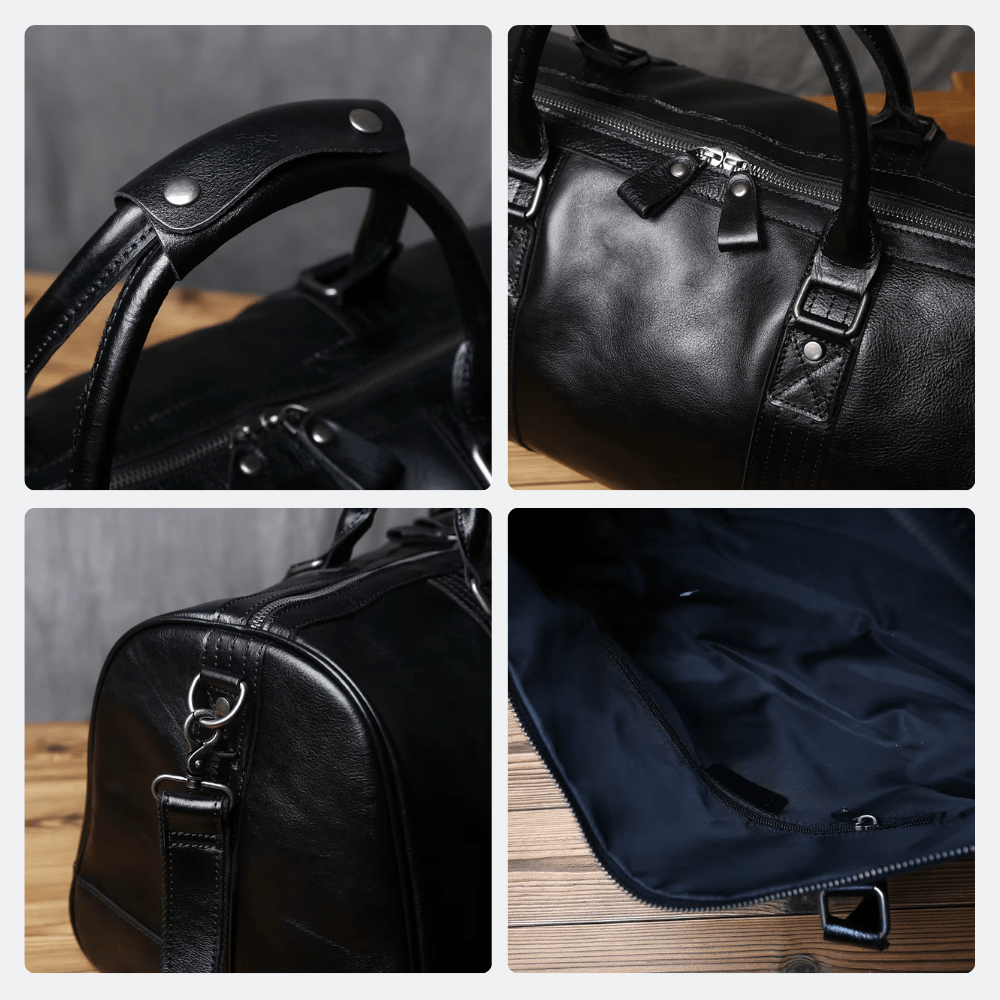 Sac Cuir Homme Voyage Cuir de Vachette Noir - | AïtaVia