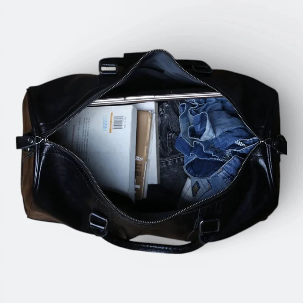 Sac Cuir Homme Voyage Cuir de Vachette Noir - | AïtaVia